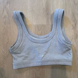 Gray Ribbed sports bra Alo